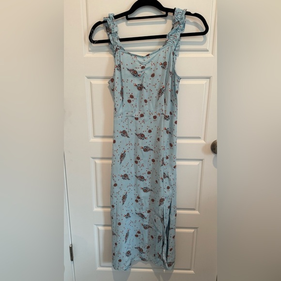 Woman’s Size 2 Ann Taylor Loft Blue Orange Floral Boho Fairy Dress Slip - Picture 1 of 7